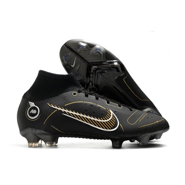 Nike Mercurial Superfly 8 Elite FG Homme Noir Or Métallique Argent Métallique