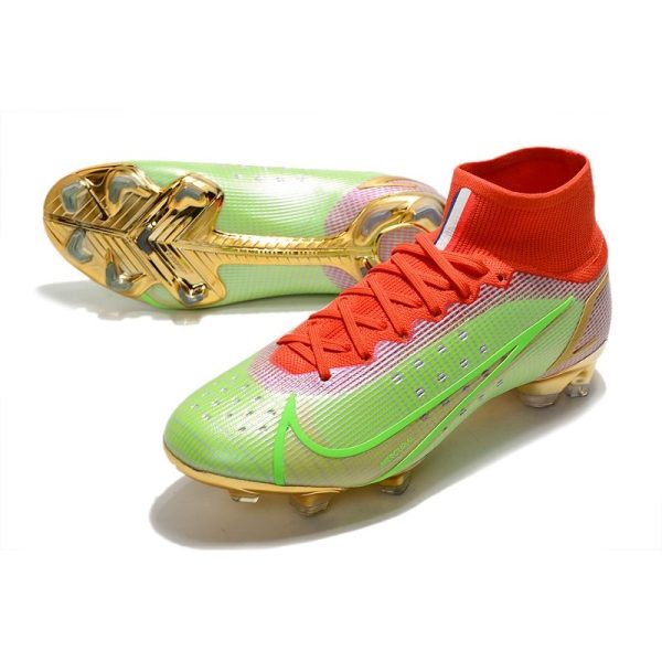 Nike Mercurial Superfly 8 Elite FG Homme Vert Rouge Or