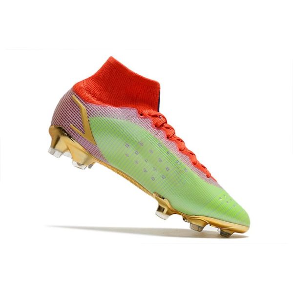 Nike Mercurial Superfly 8 Elite FG Homme Vert Rouge Or