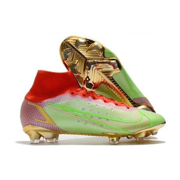 Nike Mercurial Superfly 8 Elite FG Homme Vert Rouge Or