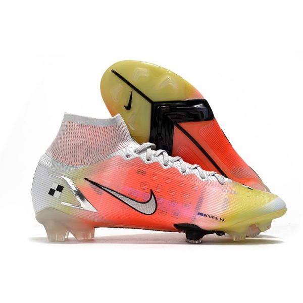 Nike Mercurial Superfly VIII Elite FG Crampon Blanc Mangue