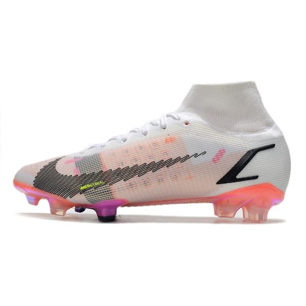 Nike Mercurial Superfly VIII Elite FG Crampon Blanc Noir Carmin Rose