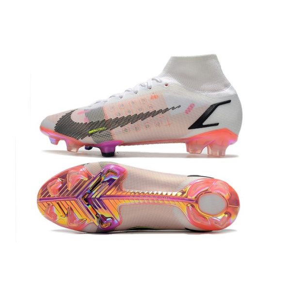 Nike Mercurial Superfly VIII Elite FG Crampon Blanc Noir Carmin Rose