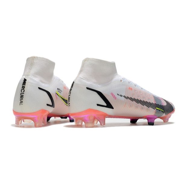Nike Mercurial Superfly VIII Elite FG Crampon Blanc Noir Carmin Rose