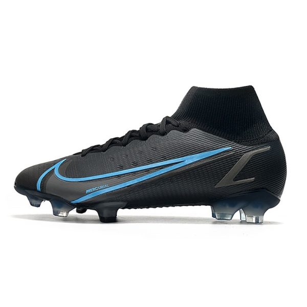 Nike Mercurial Superfly VIII Elite FG Crampon Noir Gris Acier
