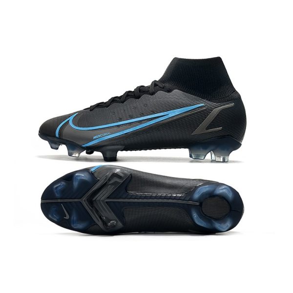Nike Mercurial Superfly VIII Elite FG Crampon Noir Gris Acier