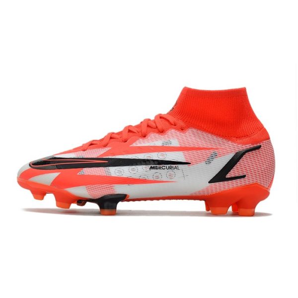 Nike Mercurial Superfly VIII Elite FG Crampon Rouge Piment Noir Fantôme Orange Total