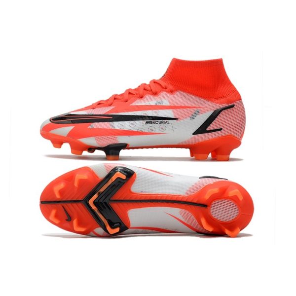 Nike Mercurial Superfly VIII Elite FG Crampon Rouge Piment Noir Fantôme Orange Total