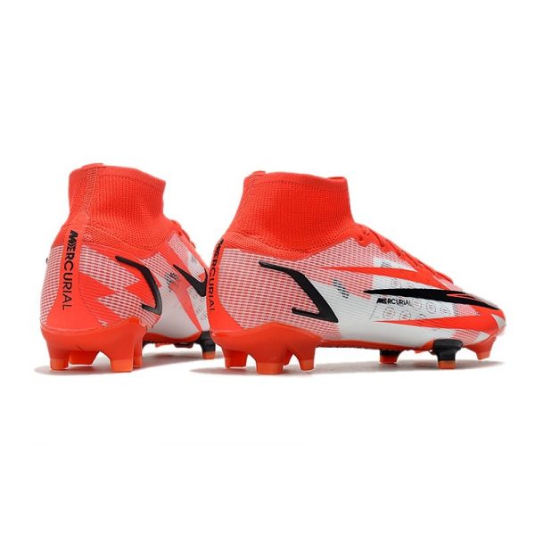 Nike Mercurial Superfly VIII Elite FG Crampon Rouge Piment Noir Fantôme Orange Total