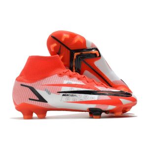 Nike Mercurial Superfly VIII Elite FG Crampon Rouge Piment Noir Fantôme Orange Total