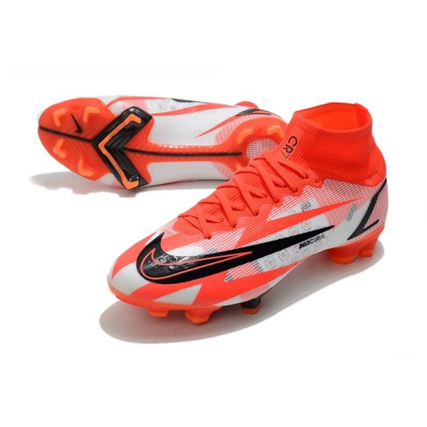 Nike Mercurial Superfly VIII Elite FG Crampon Rouge Piment Noir Fantôme Orange Total