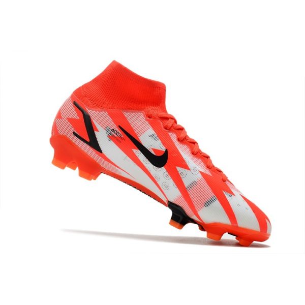 Nike Mercurial Superfly VIII Elite FG Crampon Rouge Piment Noir Fantôme Orange Total