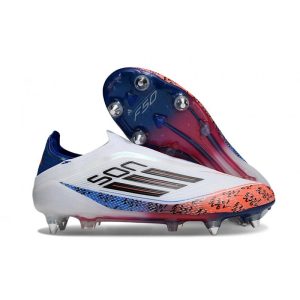 Chaussures de Football Adidas F50 Elite LL SG-Pro Blanc Noir Rouge Bleu