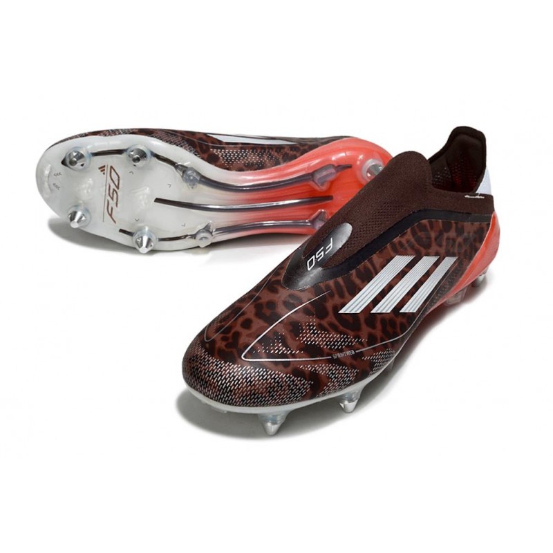Adidas F50 Elite LL SG-Pro Marron Blanc Rouge