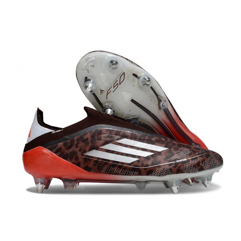 Adidas F50 Elite LL SG-Pro Marron Blanc Rouge