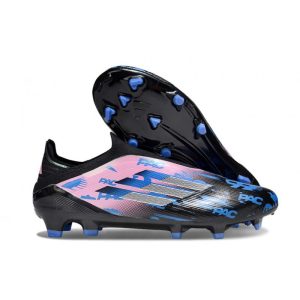 Chaussure de Football Adidas F50 Elite Sans Lacets FG Neuf Noir Rose Bleu
