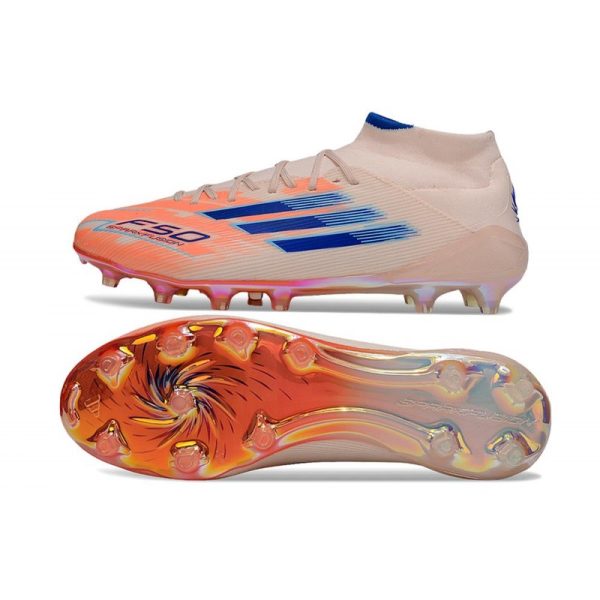 Chaussure Adidas F50 Elite Mid FG Orange Bleu