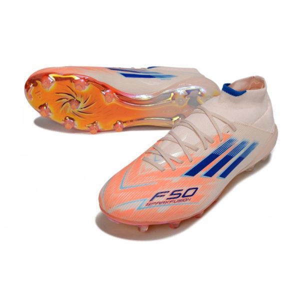 Chaussure Adidas F50 Elite Mid FG Orange Bleu