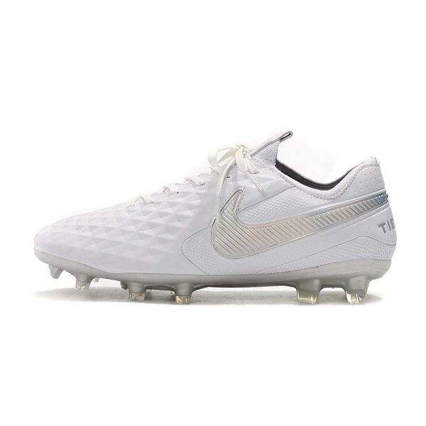 Chaussure Nike Tiempo Legend VIII Elite FG Homme - Blanc Platine Chrome