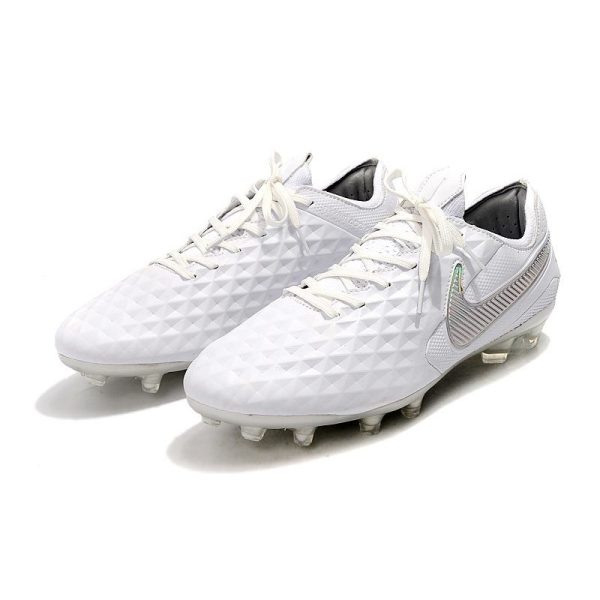 Chaussure Nike Tiempo Legend VIII Elite FG Homme - Blanc Platine Chrome