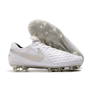 Chaussure Nike Tiempo Legend VIII Elite FG Homme - Blanc Platine Chrome