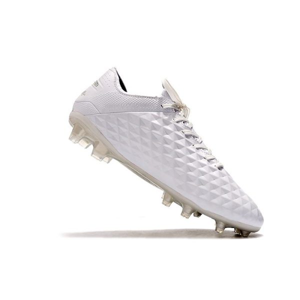 Chaussure Nike Tiempo Legend VIII Elite FG Homme - Blanc Platine Chrome