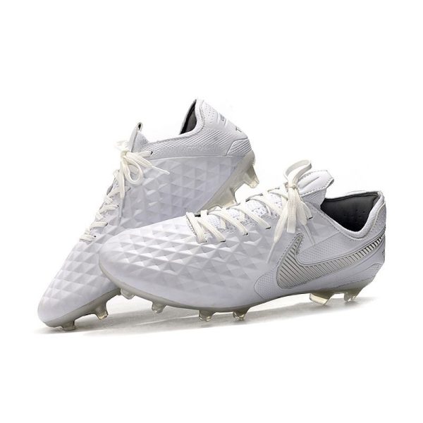Chaussure Nike Tiempo Legend VIII Elite FG Homme - Blanc Platine Chrome