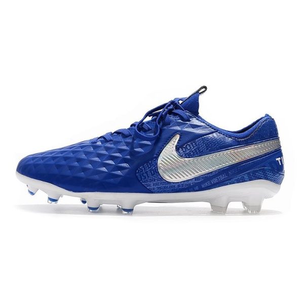 Chaussure Nike Tiempo Legend VIII Elite FG Homme - Bleu Blanc