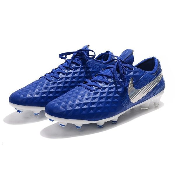 Chaussure Nike Tiempo Legend VIII Elite FG Homme - Bleu Blanc