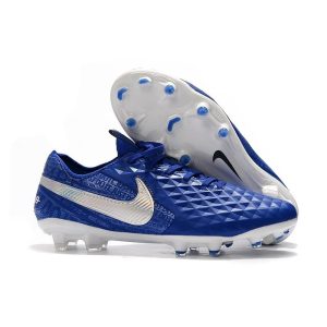 Chaussure Nike Tiempo Legend VIII Elite FG Homme - Bleu Blanc