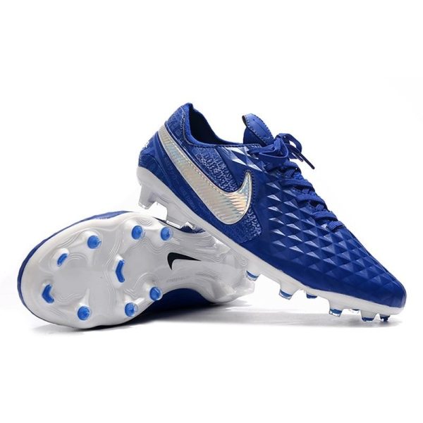 Chaussure Nike Tiempo Legend VIII Elite FG Homme - Bleu Blanc