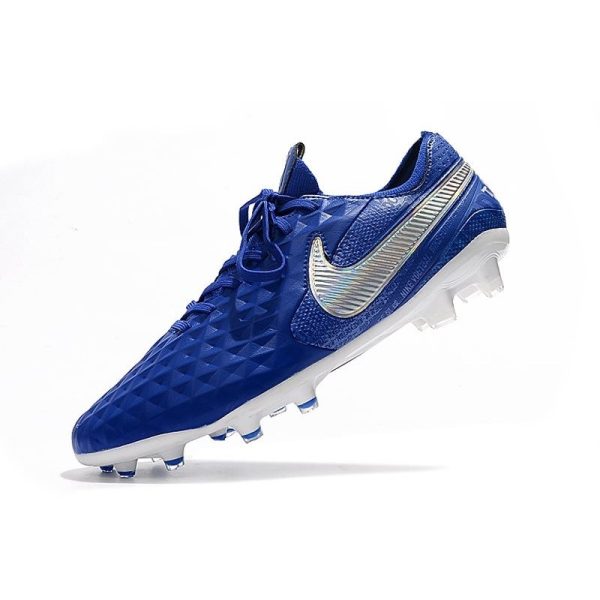 Chaussure Nike Tiempo Legend VIII Elite FG Homme - Bleu Blanc