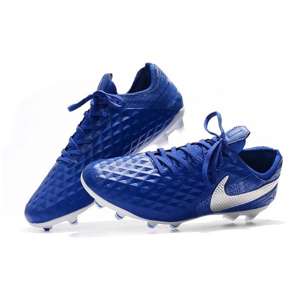 Chaussure Nike Tiempo Legend VIII Elite FG Homme - Bleu Blanc