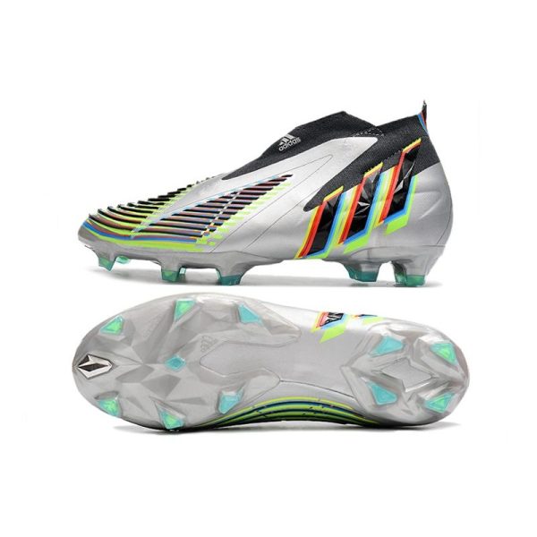 Chaussure de Football adidas Predator Edge+ FG Argent Métallique Noi Jaune Solaire