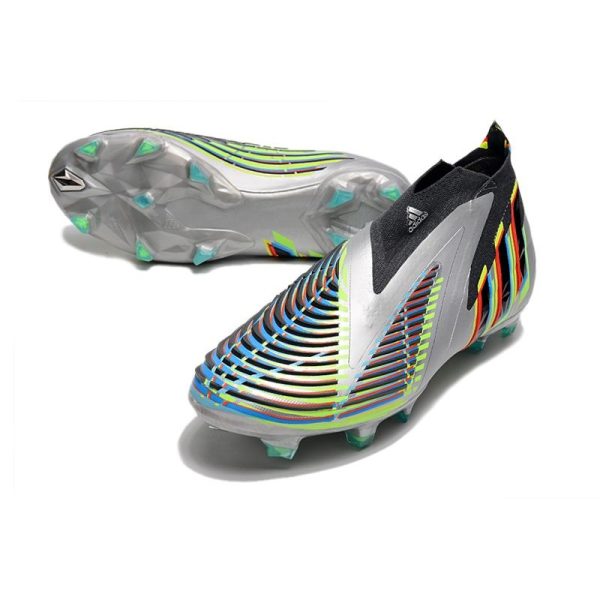 Chaussure de Football adidas Predator Edge+ FG Argent Métallique Noi Jaune Solaire
