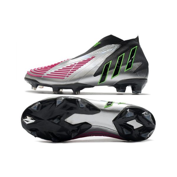 Chaussure de Football adidas Predator Edge+ FG Argent Noir Rose