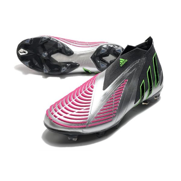 Chaussure de Football adidas Predator Edge+ FG Argent Noir Rose