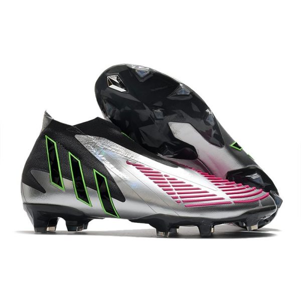 Chaussure de Football adidas Predator Edge+ FG Argent Noir Rose