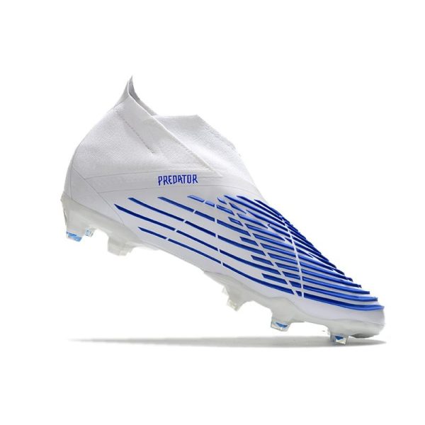 Chaussure de Football adidas Predator Edge+ FG Blanc Bleu Hi Res Blanc