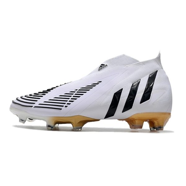 Chaussure de Football adidas Predator Edge+ FG Blanc Noir Or