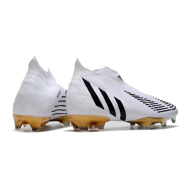Chaussure de Football adidas Predator Edge+ FG Blanc Noir Or