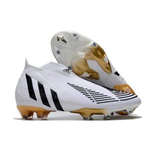 Chaussure de Football adidas Predator Edge+ FG Blanc Noir Or