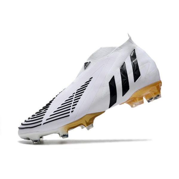 Chaussure de Football adidas Predator Edge+ FG Blanc Noir Or