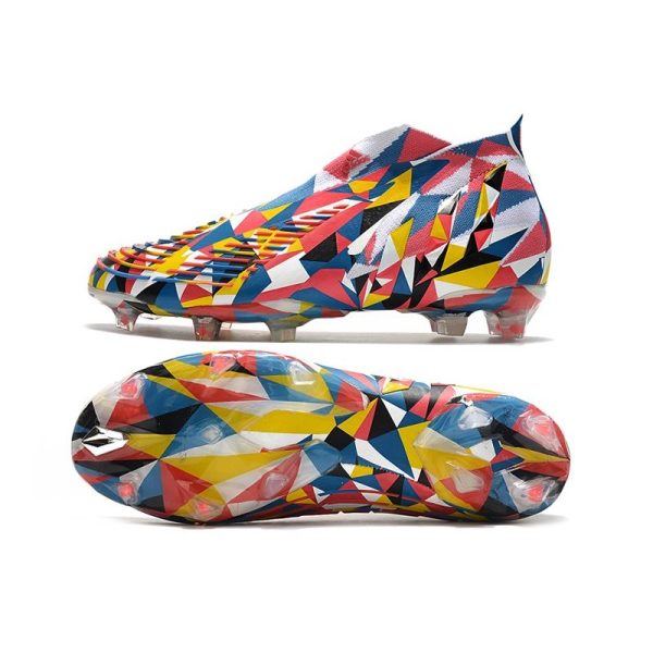 Chaussure de Football adidas Predator Edge+ FG Bleu Equipe Jaune Rouge Solaire