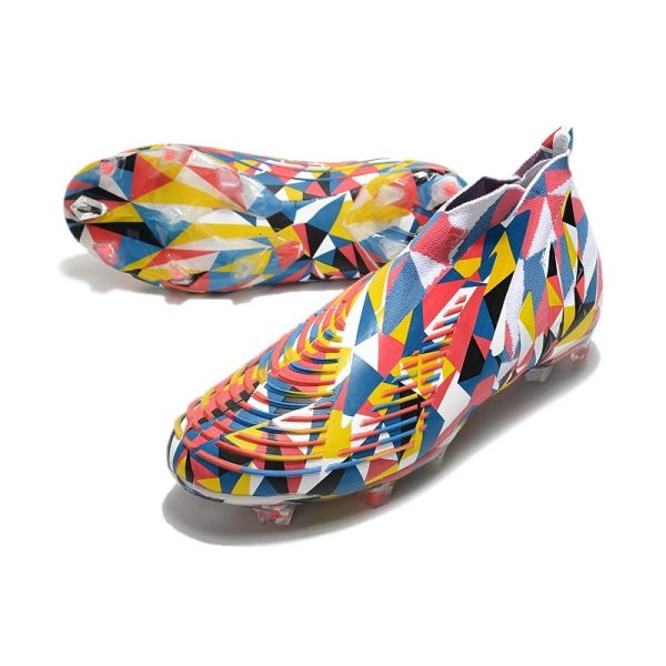 Chaussure de Football adidas Predator Edge+ FG Bleu Equipe Jaune Rouge Solaire