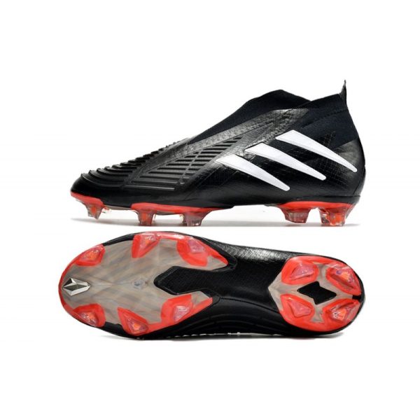 Chaussure de Football adidas Predator Edge+ FG Noir Blanc Rouge