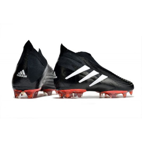Chaussure de Football adidas Predator Edge+ FG Noir Blanc Rouge