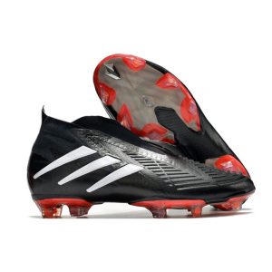 Chaussure de Football adidas Predator Edge+ FG Noir Blanc Rouge