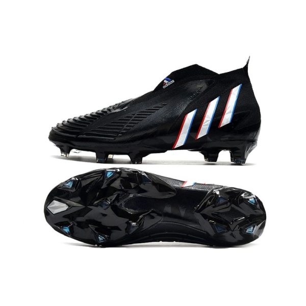 Chaussure de Football adidas Predator Edge+ FG Noir Blanc Rouge Vif