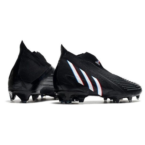 Chaussure de Football adidas Predator Edge+ FG Noir Blanc Rouge Vif